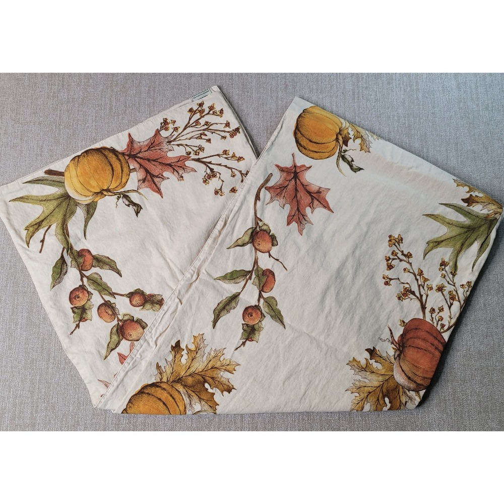 Pottery Barn Pumpkin Harvest Table Runner 18x90 Fall Autumn Leaves 2011 RARE - Picture 10 of 10
